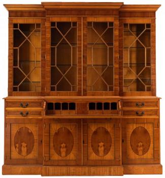 Bookcase with Glazed Doors - walnut wood, glass - 1960