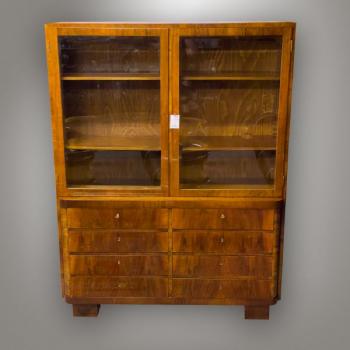 American Bookcase - brass, walnut wood - 1930